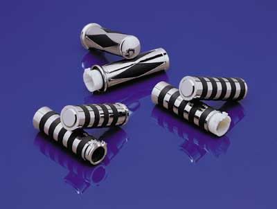 Custom Chrome Chrome-Plated Die-Casting Spur Handlebar Grips Fit For Harley Models 81-Up