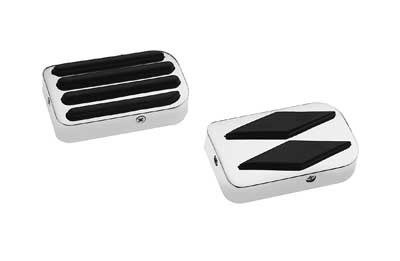 Custom Chrome Slotted Brake Pedal Pad Fit for Harley Softail Street Bob Dyna Wide Glide 84-Up