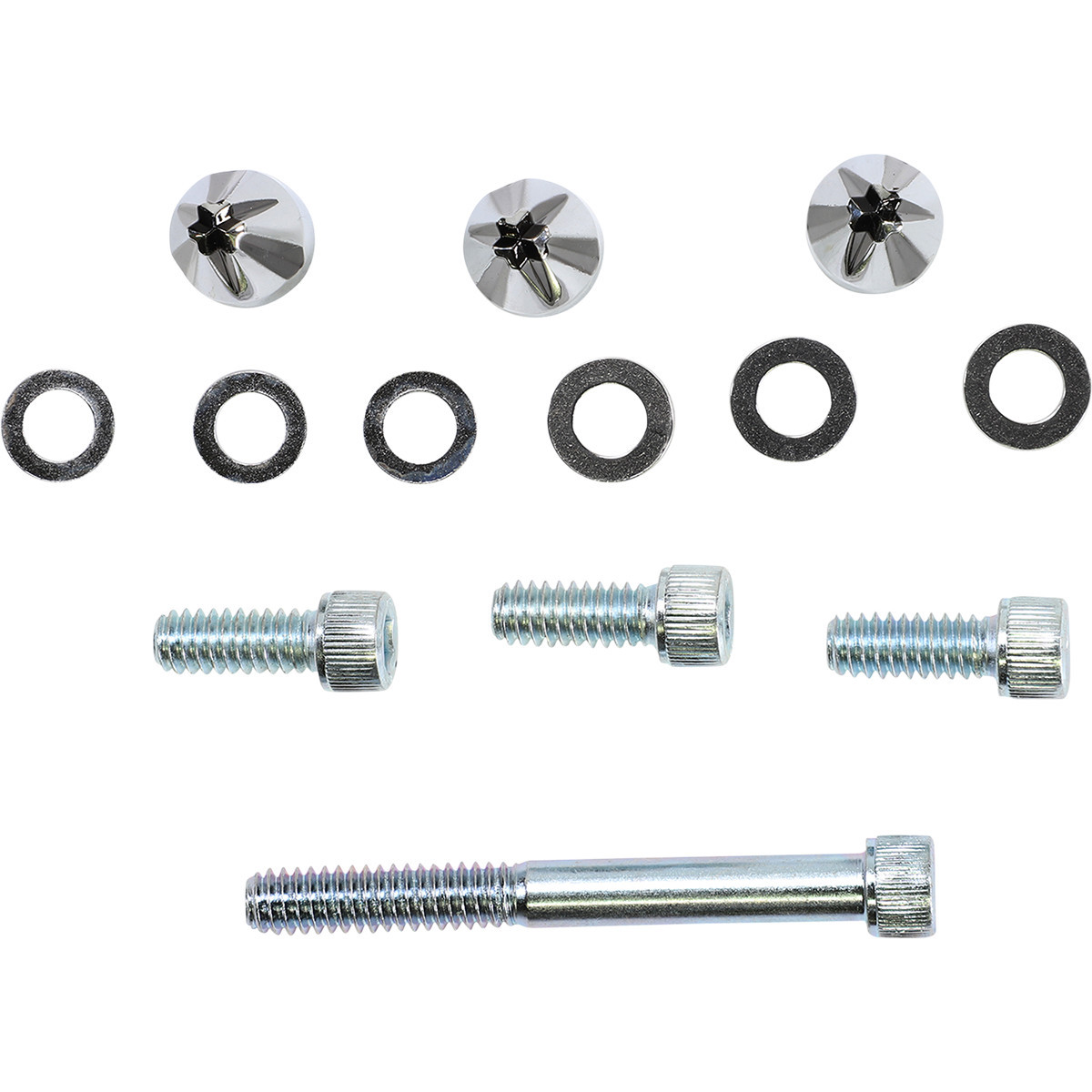 Ciro #10110 - Screw Caps - Windshield - Chrome