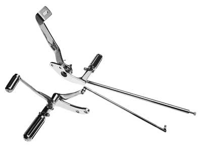 Custom Chrome Forward Control Ribbed Pegs Mount Kit Chrome Fit For Harley Dyna Glide 1991-2014