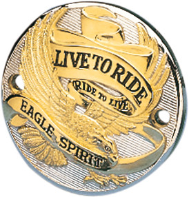Custom Chrome Live To Ride Point Cover Horizontal Mounting Holes Gold Fit For Harley 1970-2003