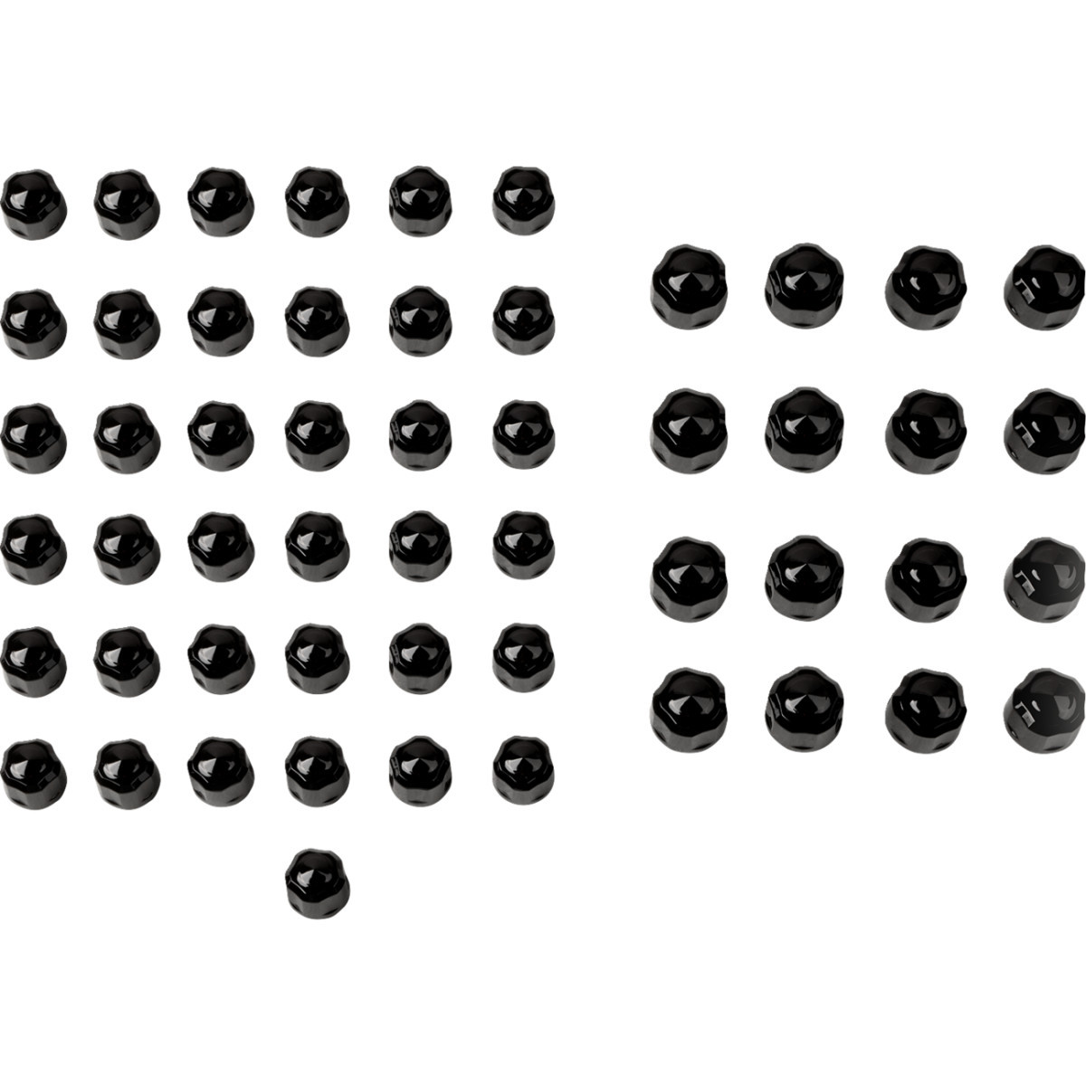 Ciro #70022 - Caps - Engine/Bolt/Cover - Crown/Diamond-Cut - Black - M8