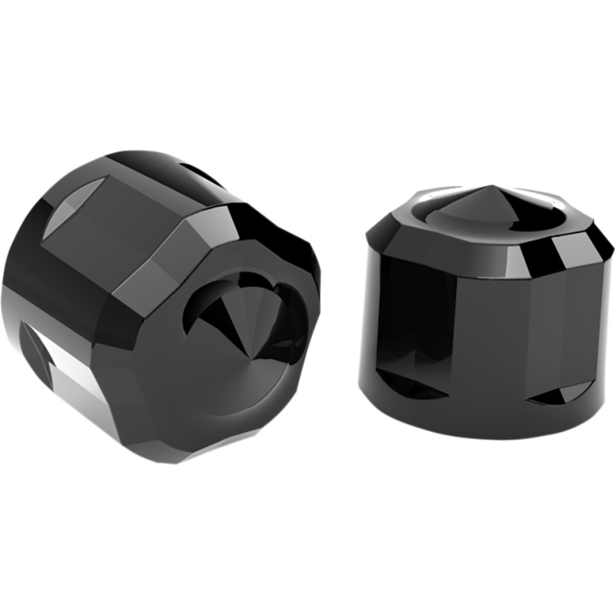 Ciro #70022 - Caps - Engine/Bolt/Cover - Crown/Diamond-Cut - Black - M8