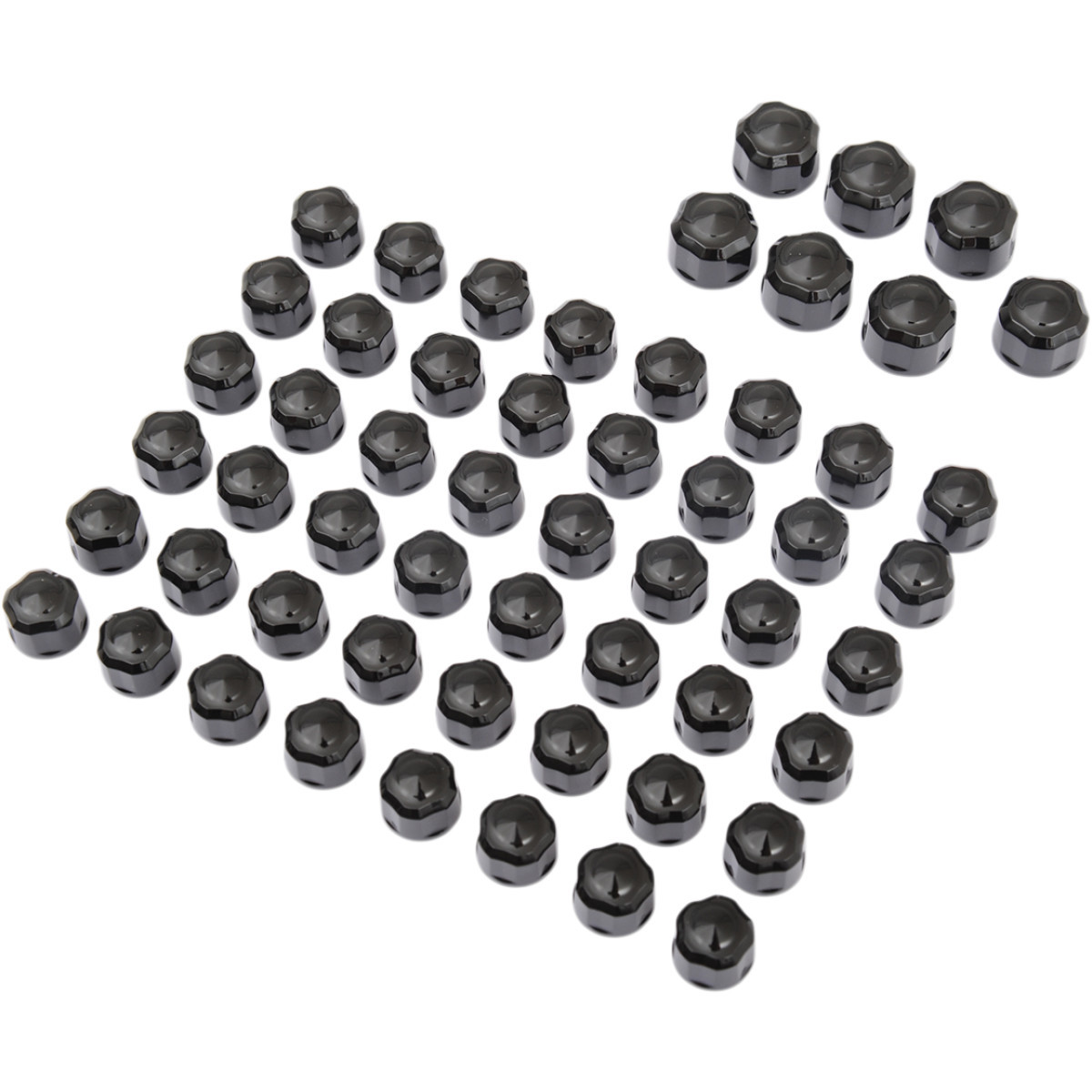 Ciro #70025 - Caps - Engine/Bolt/Cover - Crown/Diamond-Cut - Black - Twin Cam