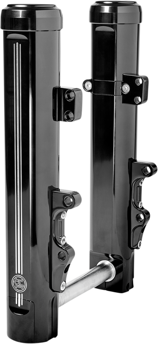 Performance Machine  #0208-2181-B - Fork Dust Caps - 49 mm - Black Anodized