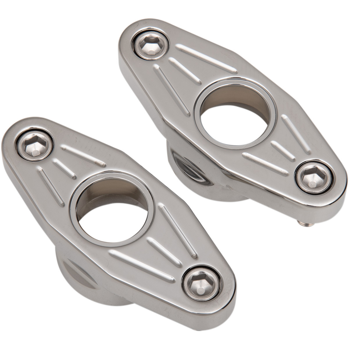 Accutronix #FXPV1-MC - Swingarm Pivot Blocks - Chrome - Ball-Milled