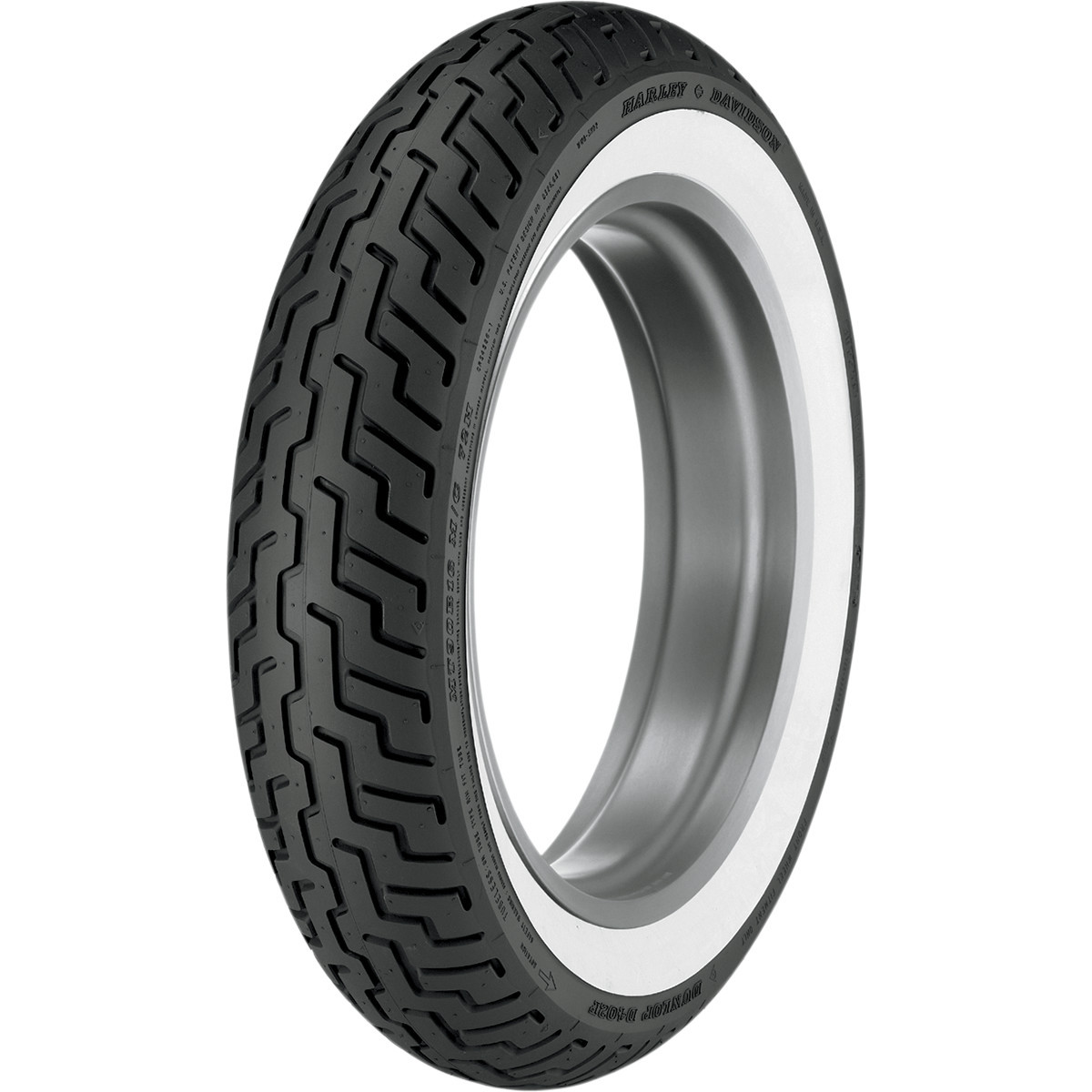 Dunlop #45006380 - Tire - D402 - Front - MT90-16 - Wide Whitewall - 72H
