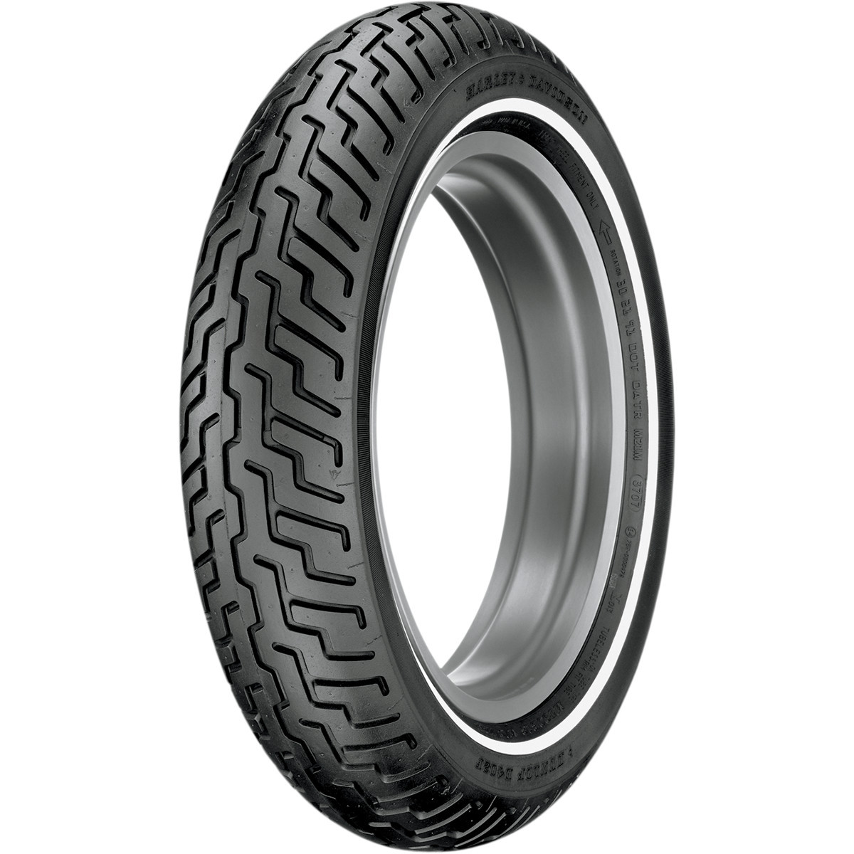 Dunlop #45006655 - Tire - D402 - Front - MT90-16 - Narrow Whitewall - 72H