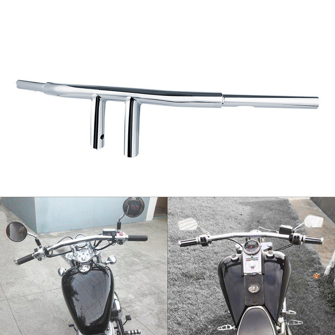 Custom Chrome 6" Rise 1 1/4" T-Bar Handlebar Bar Chrome Fits For Harley Softail Chopper