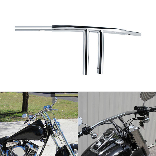 CHROME 1-1/4" T-BAR10" RISE