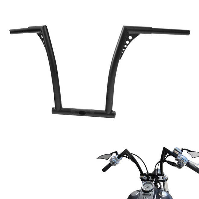 Santee 16" Rise Ape Hangers Handlebar 1 1/4" Fat Matte Black Fit For Harley Big Twin
