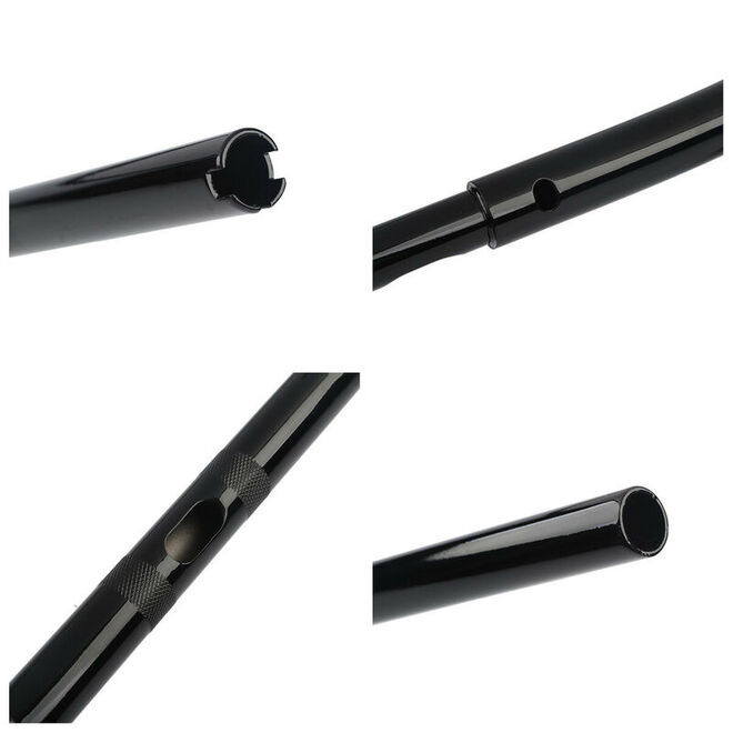 Santee 1-1/4" Low Rise Z Bar 6" Rise Handlebar Gloss Black Chrome Fit For Harley Road Glide Road King