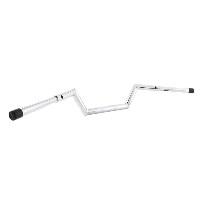 Santee 1-1/4" Low Rise Z Bar 6" Rise Handlebar Gloss Black Chrome Fit For Harley Road Glide Road King