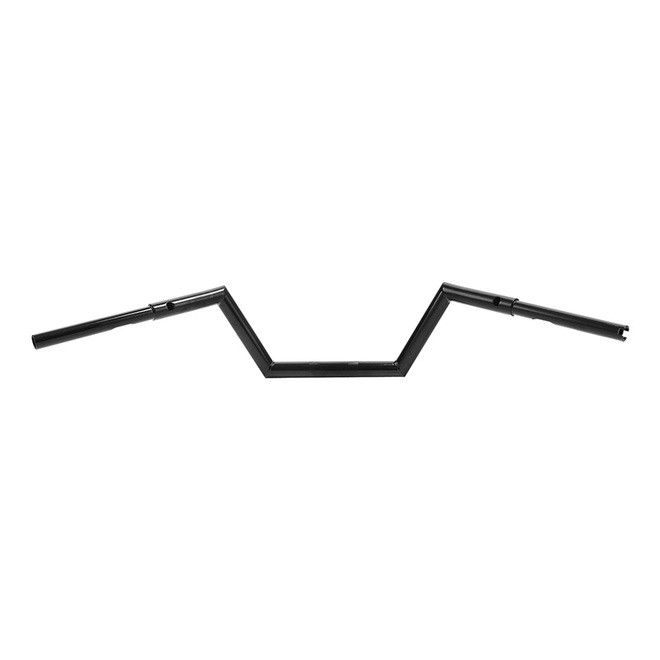 Santee 1-1/4" Low Rise Z Bar 8" Rise Handlebar Gloss Black Chrome Fit For Harley Road Glide Road King