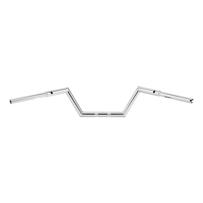 Santee 1-1/4" Low Rise Z Bar 8" Rise Handlebar Gloss Black Chrome Fit For Harley Road Glide Road King