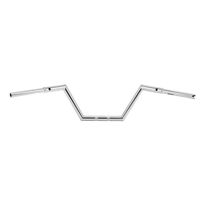 Santee 1-1/4" Low Rise Z Bar 10" Rise Handlebar Chrome Gloss Black Fit For Harley Road Glide Road King