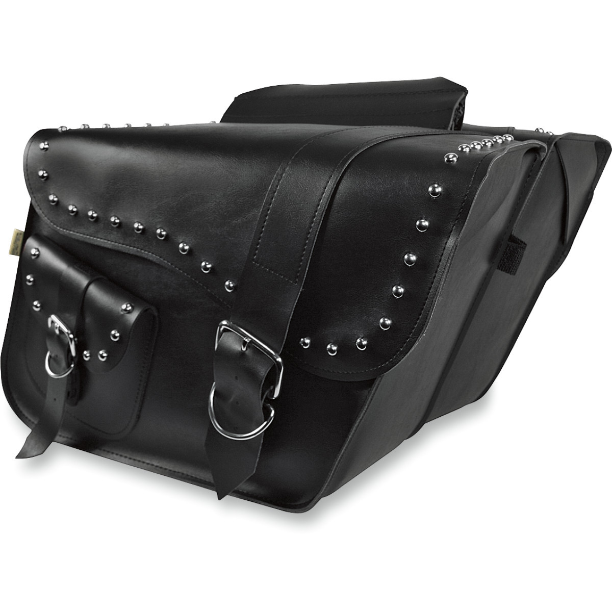 Willie & MAX Luggage #58750-01 - Ranger Studded Slant Saddlebags - Large - Black