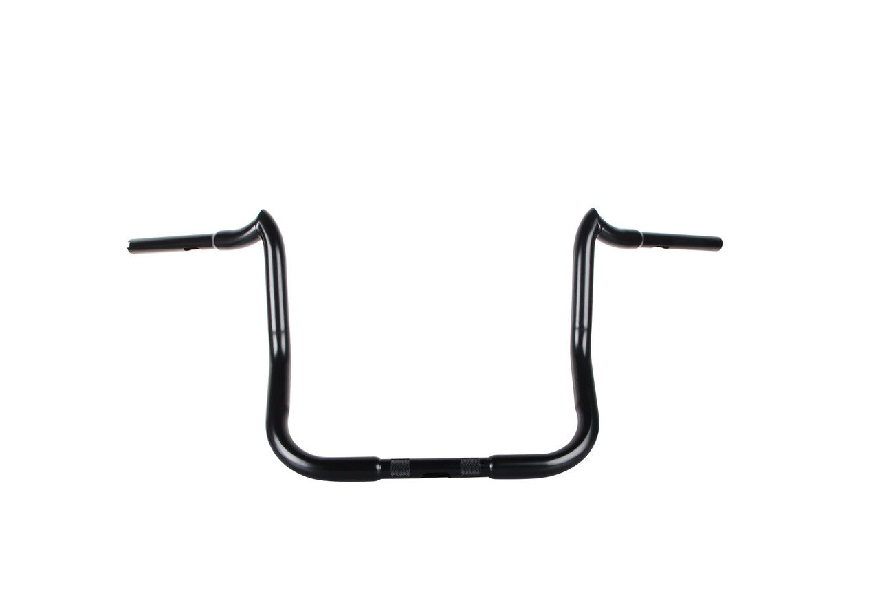 Santee 1-1/4" Fat 20" Rise Crooked Handlebar Gloss Black Chrome Fit For Harley Electra Street