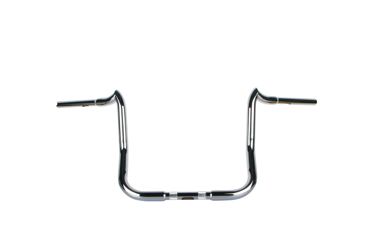 Santee 1-1/4" Fat 20" Rise Crooked Handlebar Gloss Black Chrome Fit For Harley Electra Street