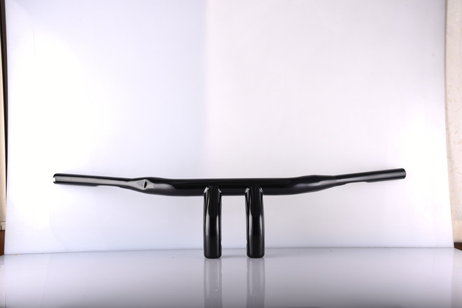 Santee Chrome Gloss Black 10" Rise 1.5" Fat Black T-Bar Handlebar Fit For Harley Softail Dyna 3.5" C to C