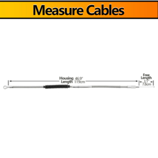 Custom Chrome 120CM Stainless Clutch Cable Fit For Harley Road King Street Electra Glide 46.9"