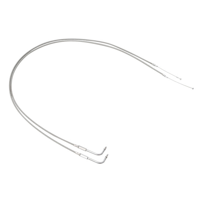 Custom Chrome 100cm Stainless Throttle Cable Wire Set Fit For Harley FLHR 1996-2001 03-07 FLTR