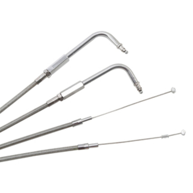 Custom Chrome 160cm Stainless Throttle Cable Wire Set Fit For Harley Touring FLST FXST 1996-10