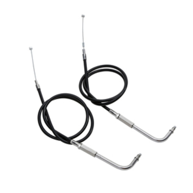 Custom Chrome 80cm Black Vinyl Throttle & Idle Cable Fit For Harley Sportster XL883 1200 98-14