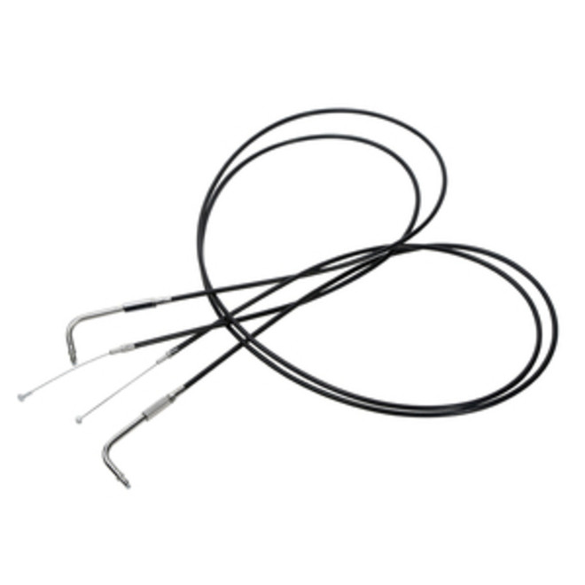 Custom Chrome 200cm Black Vinyl Throttle+Idle Cables Fit For Harley Sportster XL883 1200 02-14