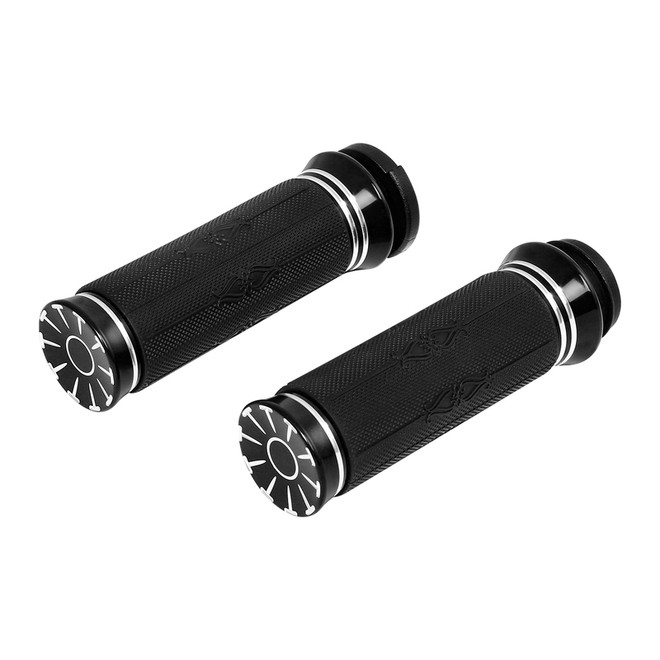 Custom Chrome 1'' Handle Bar Hand Grips Fit For Harley Dyna Softail Sportster XL TBW Throttle