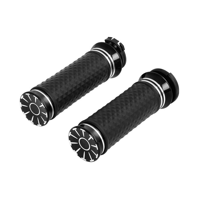 Custom Chrome 1'' Hand Grips Fit For Harley Softail Dyna Sportster XL Throttle by Cable 73-Up