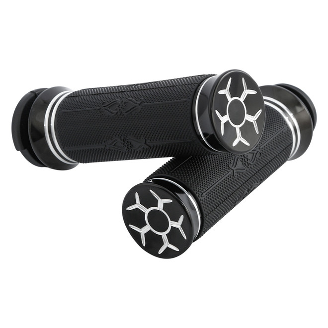 Custom Chrome 1'' TBW Handlebar Hand Grip Fit For Harley Softail Dyna Touring 2008-Up