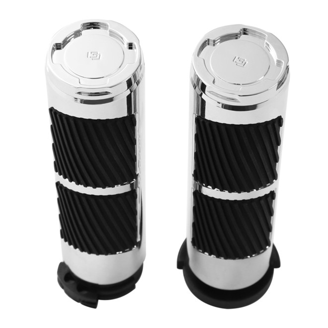 CHROME 1" SCALLOPED GRIPS FOR 1973-UP CABLE STYLE