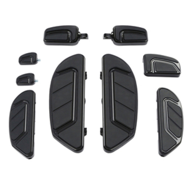 Tour Ease Footboard Floorboard Brake Pedal Shifter Peg Gloss Black Chrome Fit For Harley Touring
