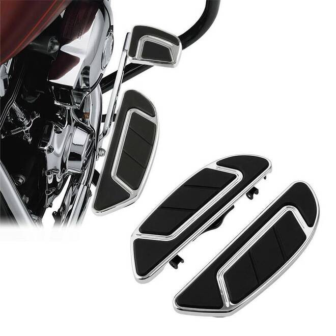 Tour Ease Footboard Floorboard Brake Pedal Shifter Peg Gloss Black Chrome Fit For Harley Touring