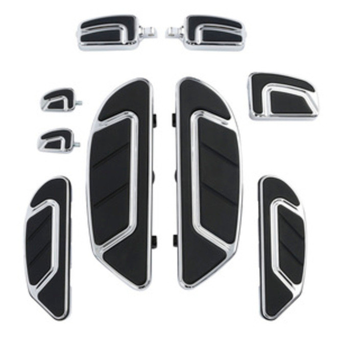 Tour Ease Footboard Floorboard Brake Pedal Shifter Peg Gloss Black Chrome Fit For Harley Touring