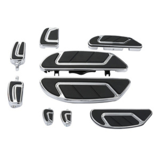 Tour Ease Footboard Floorboard Brake Pedal Shifter Peg Gloss Black Chrome Fit For Harley Touring