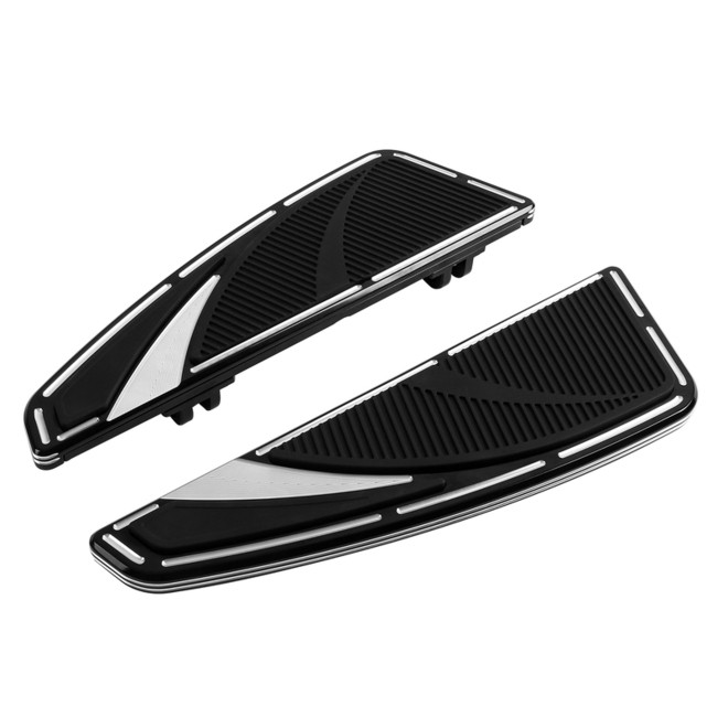 Custom Chrome Venoms Style Rider Driver Footboards Kit Chrome Gloss Black Fit For Harley Touring Softail