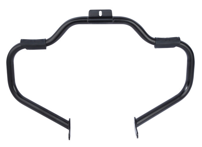 Custom Chrome 1-1/4"Mustache Engine Guard Highway Bar+Footrest Black, Chrome Fit For Harley Softail FL 00-17