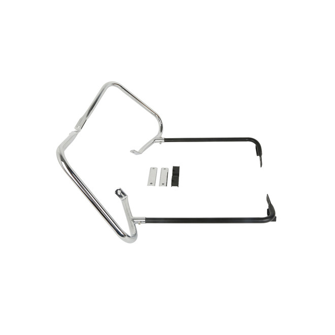 Custom Chrome Saddlebag Guards Brackets w/ Supports Bar Matte Black Chrome Fit For Harley Touring 1997-2008