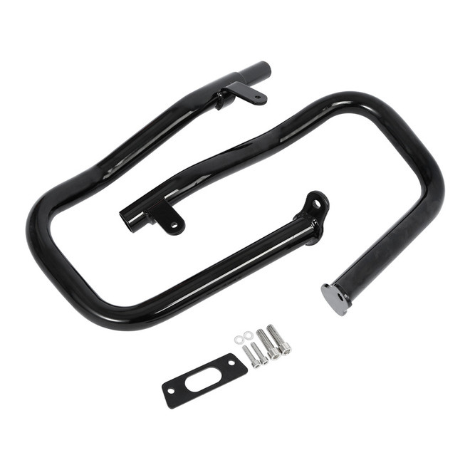 Custom Chrome Chopped Engine Guard Highway Crash Bar Gloss Black Chrome Fit For Harley Road King Street Glide, 2014-2024