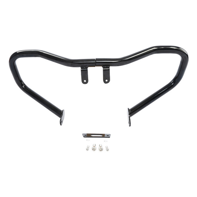Custom Chrome Chopped Engine Guard Highway Crash Bar Gloss Black Chrome Fit For Harley Road King Street Glide, 2014-2024