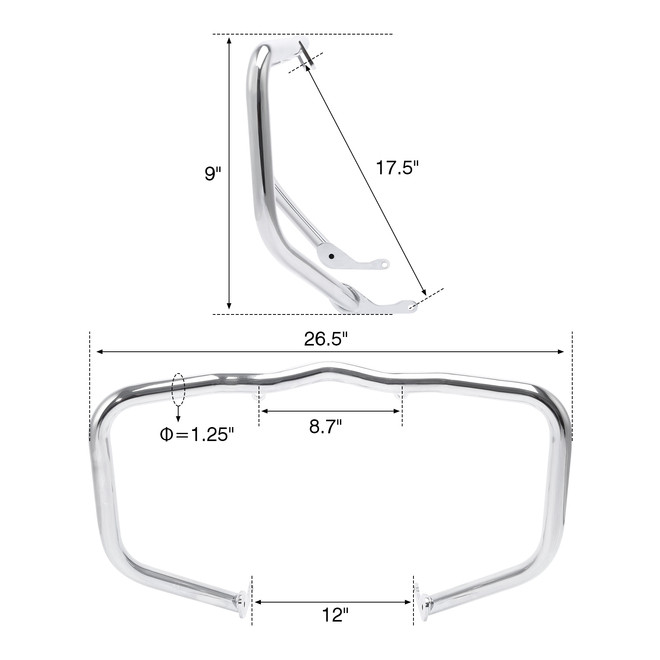 CHROME 1-1/4" HIGHWAY BAR FITS 21-UP RH1250S MODELS