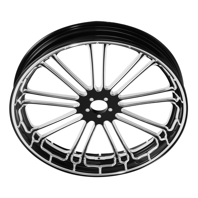 Custom Chrome 21 3.5" Front Wheel Rim 9 Spot Fits For Harley Touring Glide 2008-2024 Non ABS Black