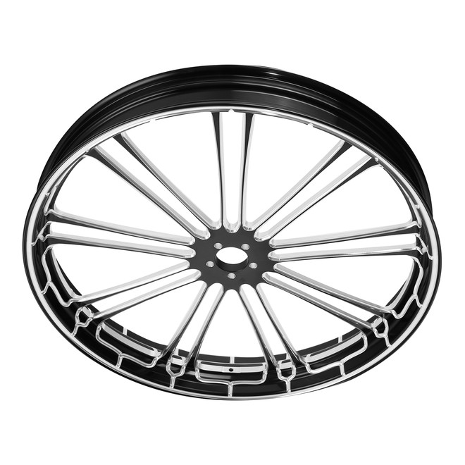 Custom Chrome 26 3.5" Front Wheel Rim 9 Spot Fits For Harley Touring Glide 2008-2024 Non ABS Black