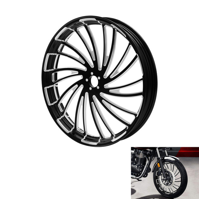 Custom Chrome 23 3.5" Twister Front Wheel Rim Fit For Harley Touring Glide 2008-2024 Non ABS Black