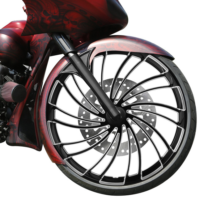 Custom Chrome 30 3.5" Twister Front Wheel Rim Fit For Harley Touring Glide 2008-2024 Non ABS Black