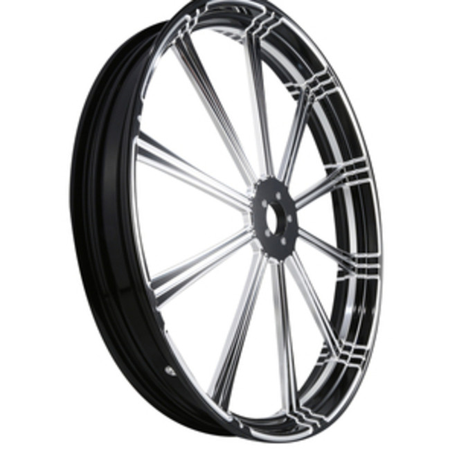 Custom Chrome 26" 3.5" Flash Black Front Wheel Rim Fits For Harley Touring Glide 2008-2024 Non ABS