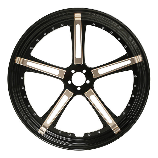 Custom Chrome  21 3.5" Black Billet CNC Front Wheel Rim 5 Spokes Fits For Harley Touring Custom
