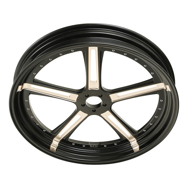 Custom Chrome  21 3.5" Black Billet CNC Front Wheel Rim 5 Spokes Fits For Harley Touring Custom